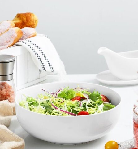 120oz White Round Porcelain Serving Bowl Rental in Rochester, NY