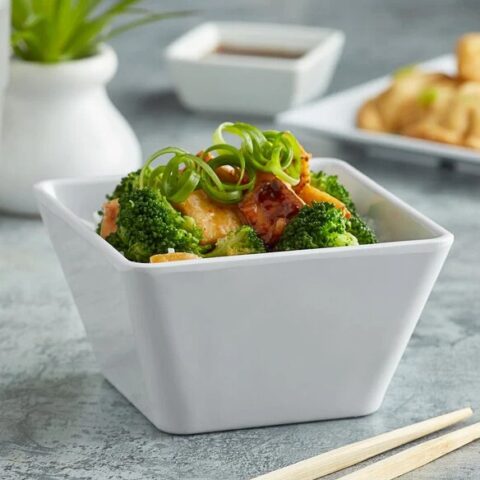 5in Square White Melamine Bowl Rental in Rochester, NY