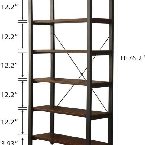 6 Tier Black & Wood Shelf Rental in Rochester, NY