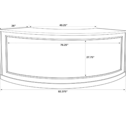 7′ Black Curved Bar Rental in Rochester, NY
