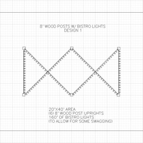 8′ Wood Post Upright (Freestanding) Rental in Rochester, NY