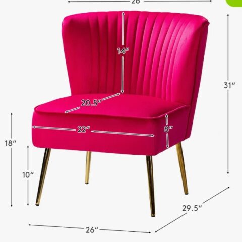 Fuchsia Velvet Armless Chair Rental in Rochester, NY