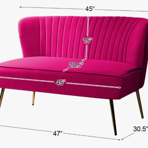 Fuchsia Velvet Armless Loveseat Rental in Rochester, NY