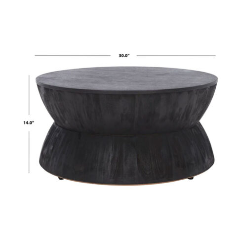 30″ Black Round Wood Coffee Table Rental in Rochester, NY
