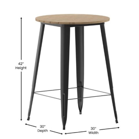 Black & Brown Loft High Cocktail Table Rental in Rochester, NY