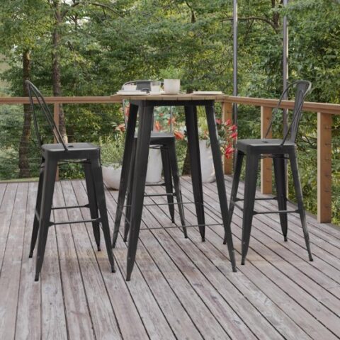 Black & Brown Loft High Cocktail Table Rental in Rochester, NY