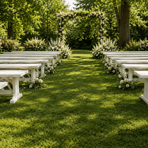Whitewash Bench Rental in Rochester, NY