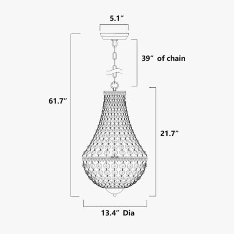 Chrome Empire Chandelier Rental in Rochester, NY
