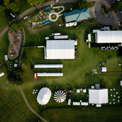 Gatsby Grand Striped Sail Cloth Tent Rental in Rochester, NY