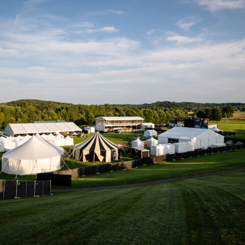 Gatsby Grand Striped Sail Cloth Tent Rental in Rochester, NY