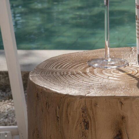 Faux Wood Round End Table Rental in Rochester, NY