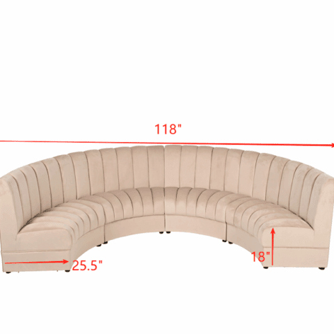 Half Moon Banquette (1 Piece) Rental in Rochester, NY
