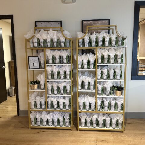 Gold & White Shelf Rental in Rochester, NY