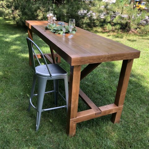 Fruitwood Bar Table Rental in Rochester, NY