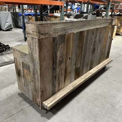 8′ Reclaimed Barn Wood Bar Rental in Rochester, NY