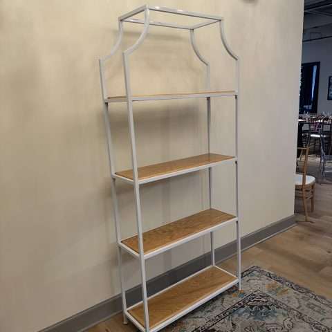 4-Tier White & Oak Shelf Rental in Rochester, NY