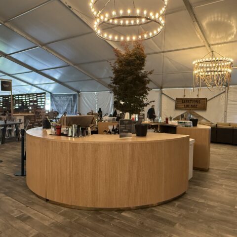 6′ Waverly Oak 1/4 Curved Bar Rental in Rochester, NY