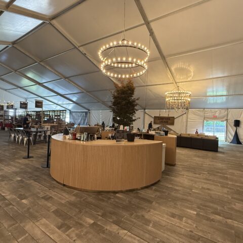 6′ Waverly Oak 1/4 Curved Bar Rental in Rochester, NY