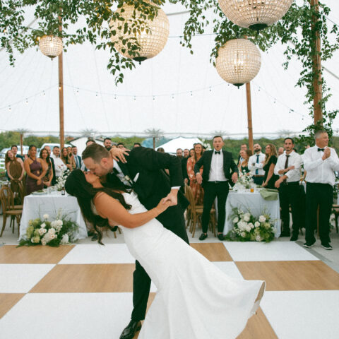 4′ x 4′ Oak & White Dance Floor Section Rental in Rochester, NY