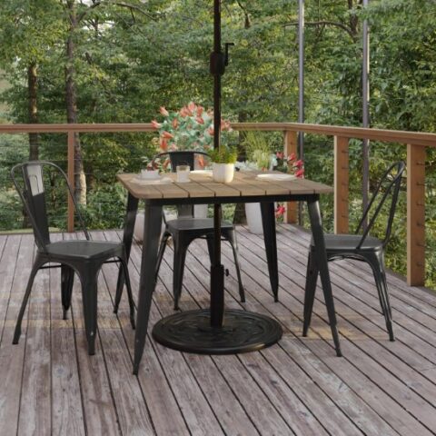 Black & Brown Loft Dining Table Rental in Rochester, NY