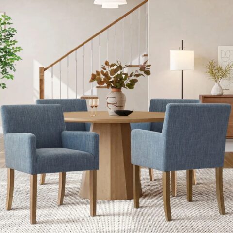 Blue Upholstered Armchair Rental in Rochester, NY