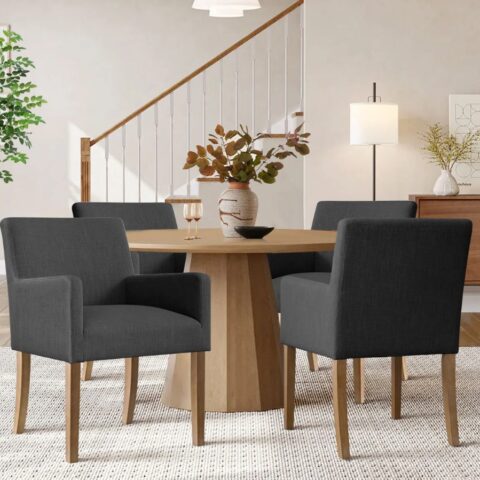 Charcoal Upholstered Armchair Rental in Rochester, NY
