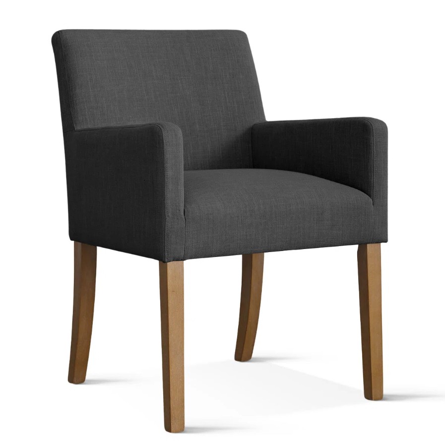 Charcoal Upholstered Armchair