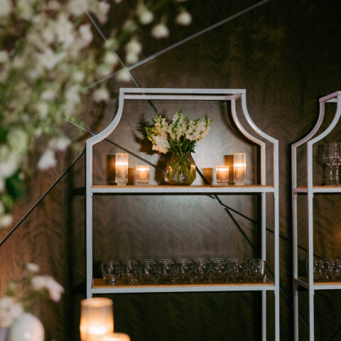 4-Tier White & Oak Shelf Rental in Rochester, NY